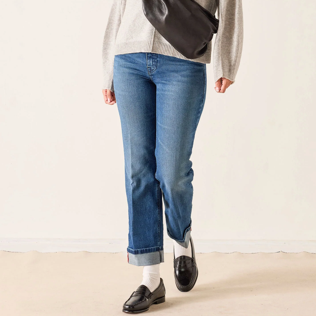 Bessie Cuffed Straight Leg Jean-Womens