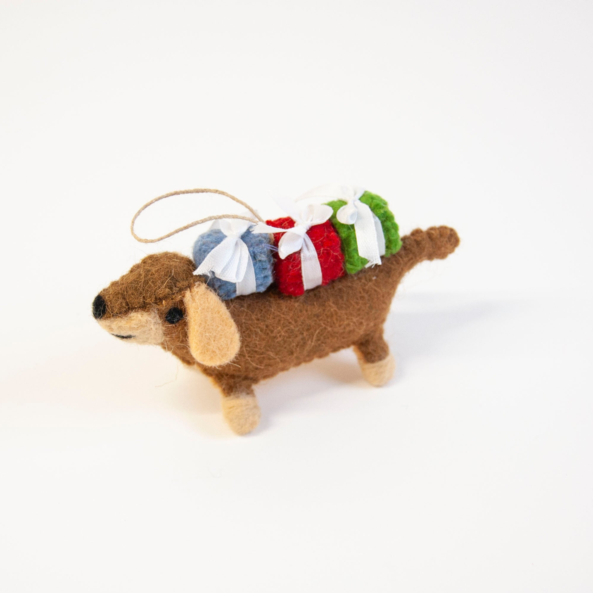 Daisy Dachshund Felted Ornament