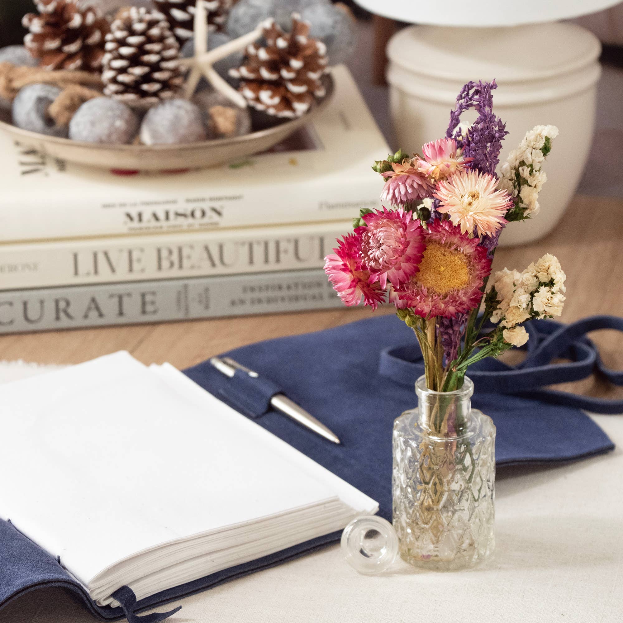 MINI Strawflower & Larkspur Bouquet Bundle #219