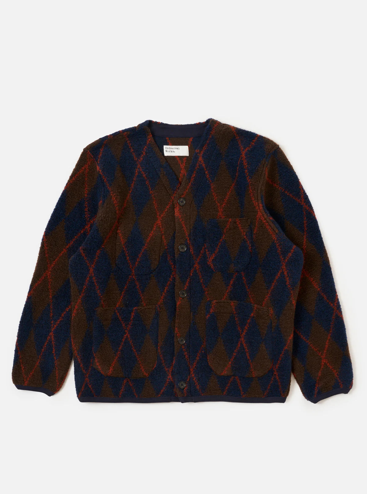 Universal Works Argyle Fleece Cardigan