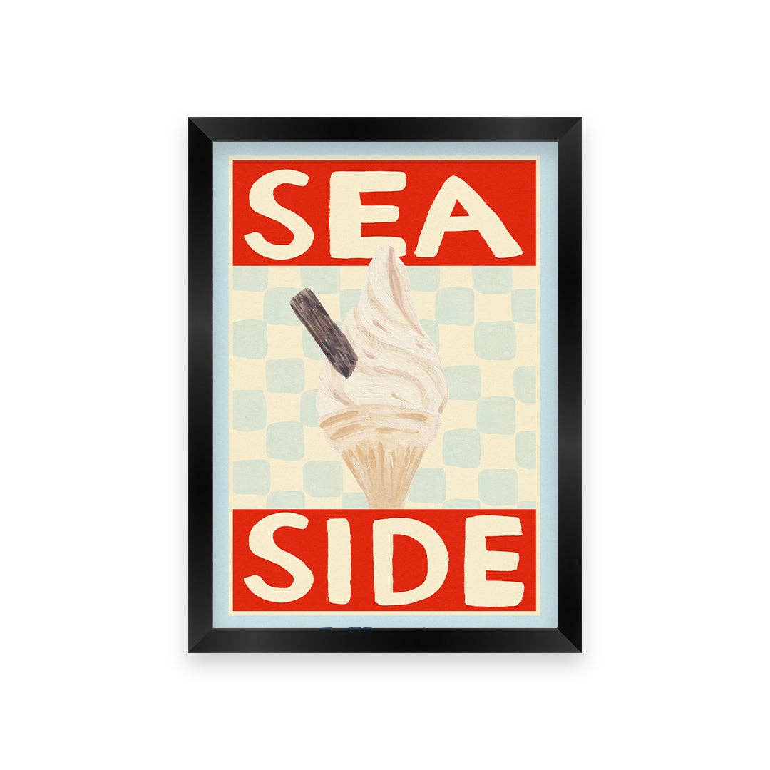 Seaside Ice Cream Hand Painted Print