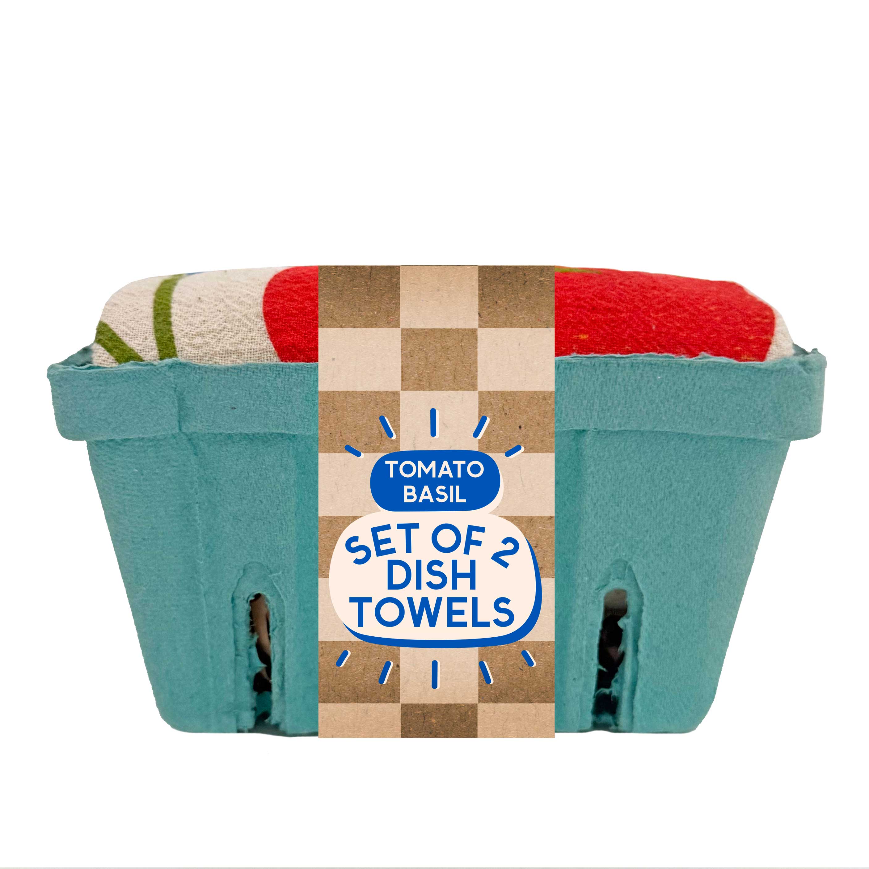Tomato Basil (Tomato, Basil) - Tea Towel Set of 2