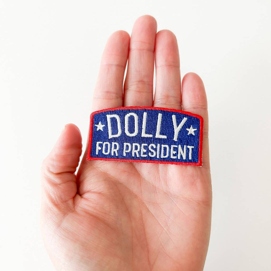 Dolly for President Navy Iron-On Patch Western Cowgirl