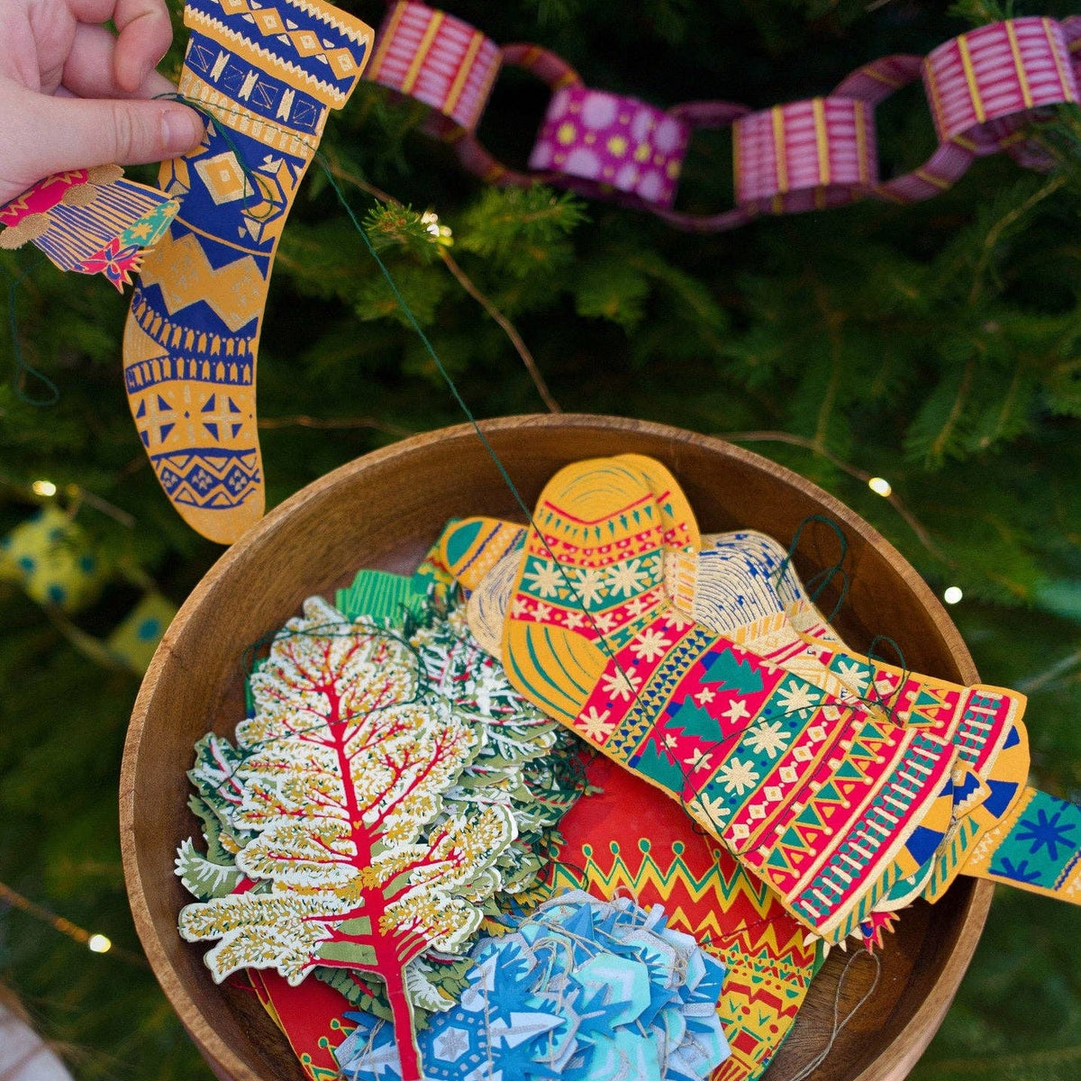 Festive Stockings Sewn Garland