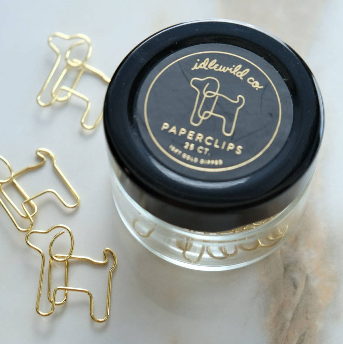Gold Plated Paper Clips - Dog