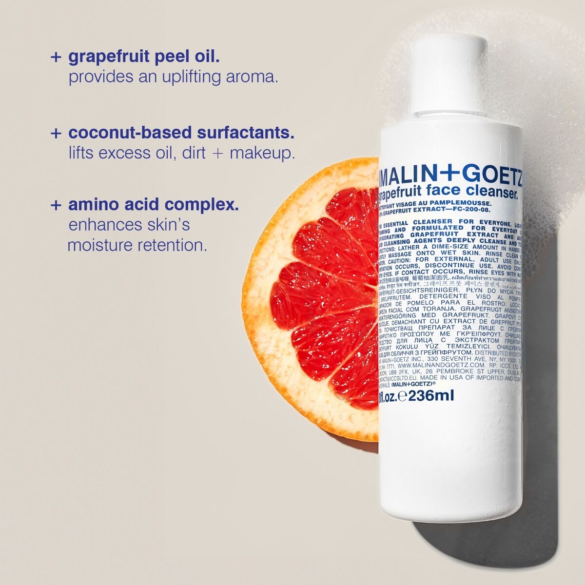 Malin+Goetz Grapefruit Face Cleanser