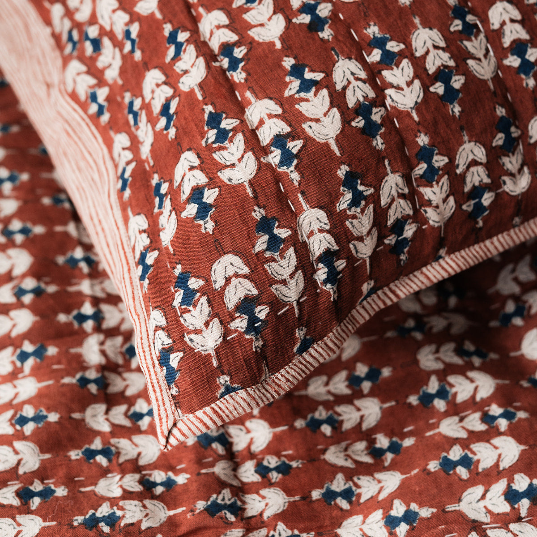 Blossom Block Print Euro Shams S/2