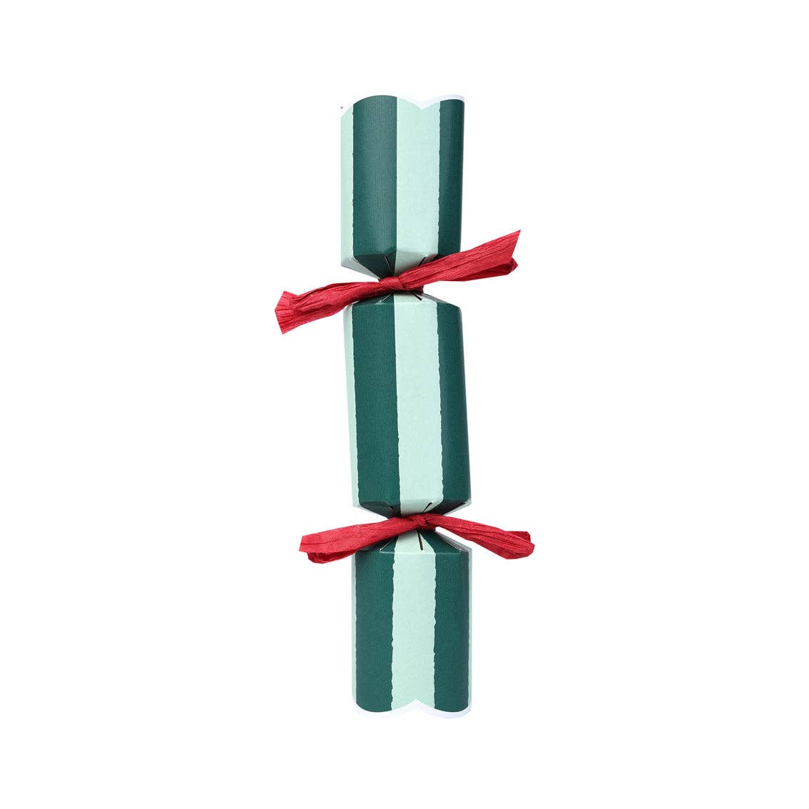 Red & Green Striped Mini Christmas Crackers - 6 Pack
