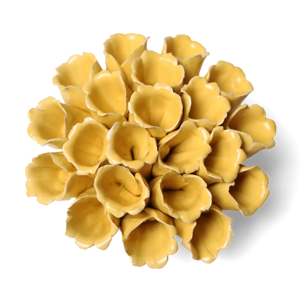 Ceramic Flower Wall Art Polyp Yellow Medium 5
