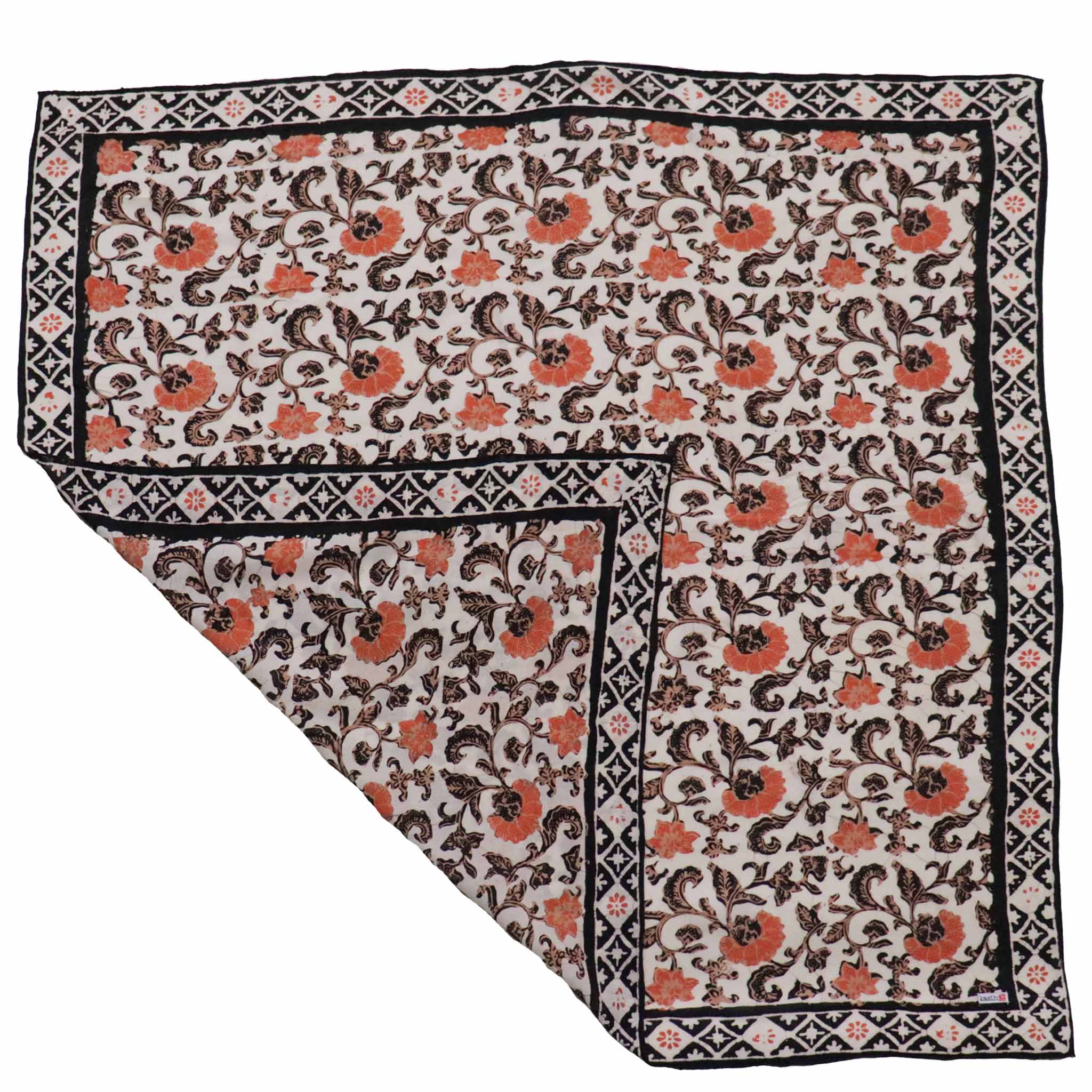 Hand Dyed Batik Bandana, 100% Soft Cotton, Citrus Noir