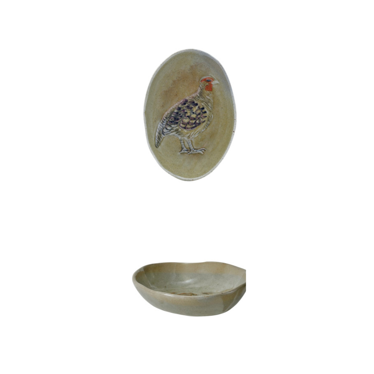 Stoneware platter with Autumnal Animal