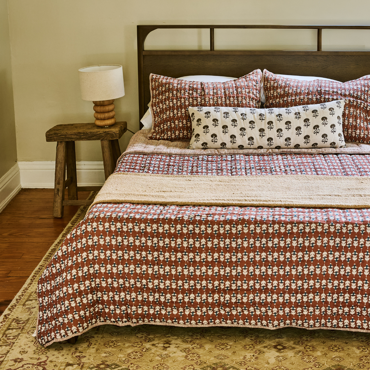 Blossom Block Print Shams - Set of 2