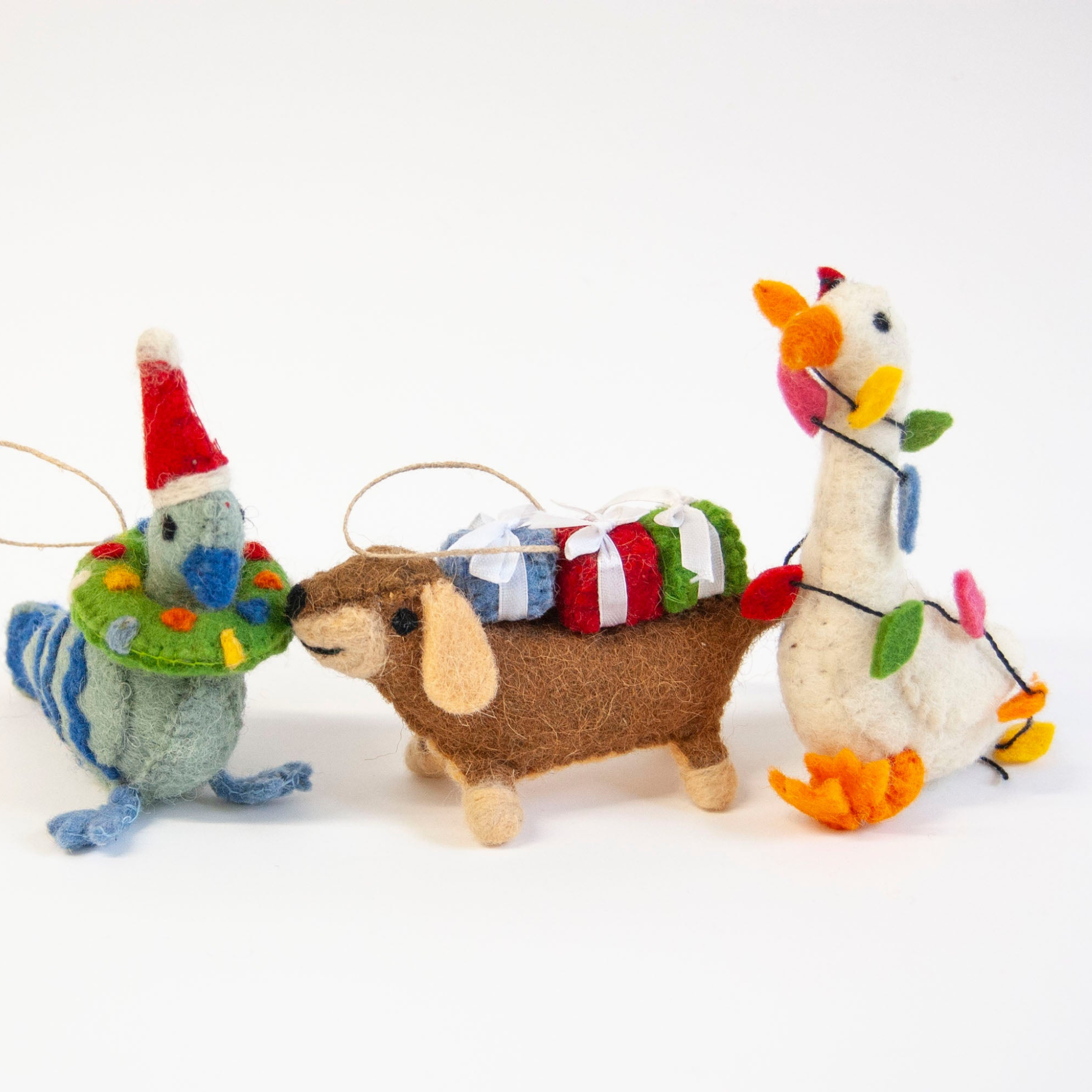 Daisy Dachshund Felted Ornament