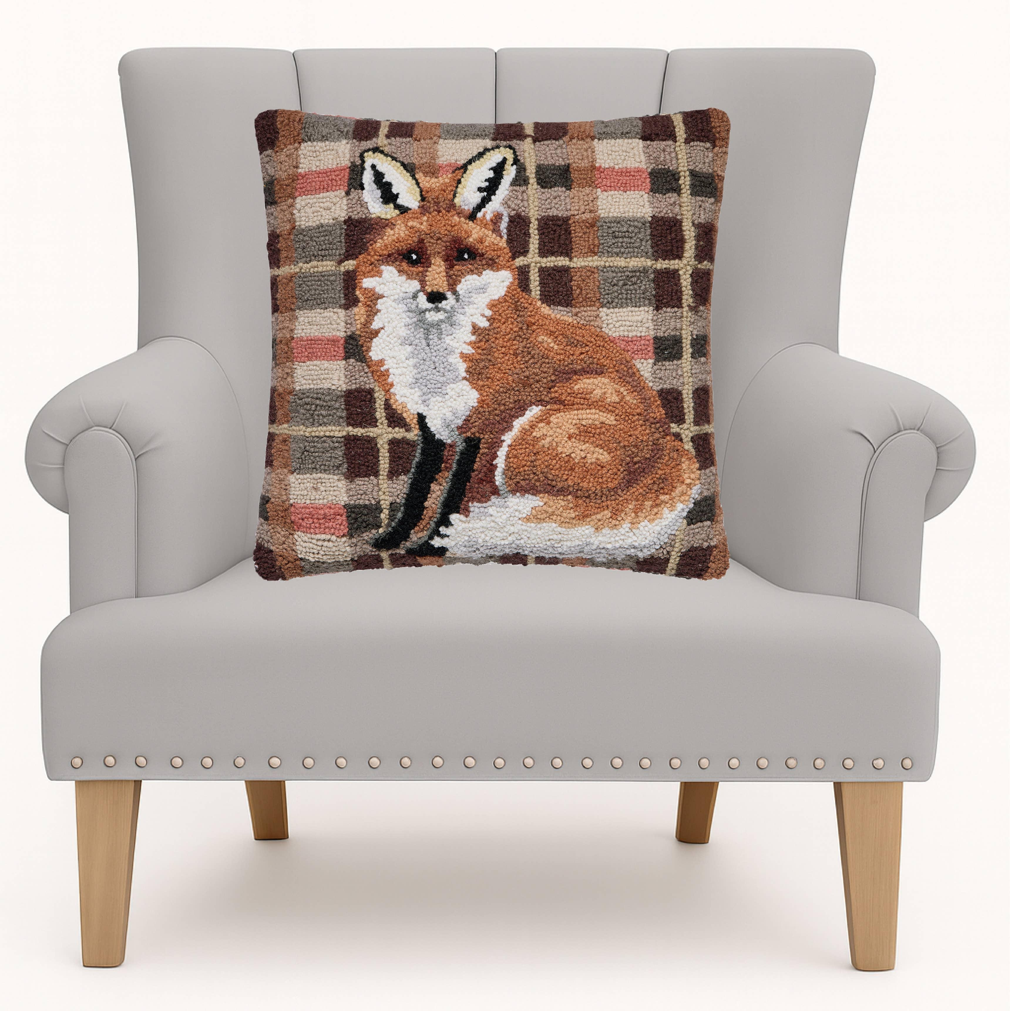 Fox Tartan Hook Pillow