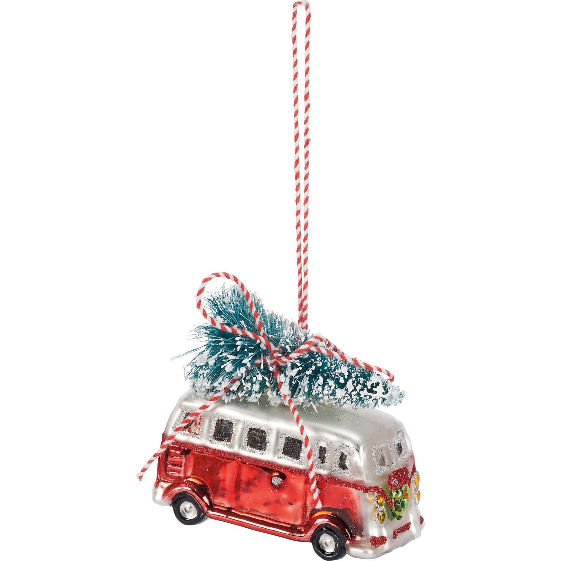 Glass Vintage Bus Ornament