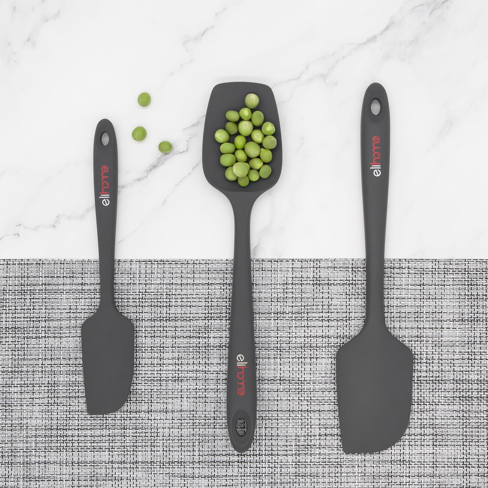 3 Piece Silicone Spatula Set - Grey