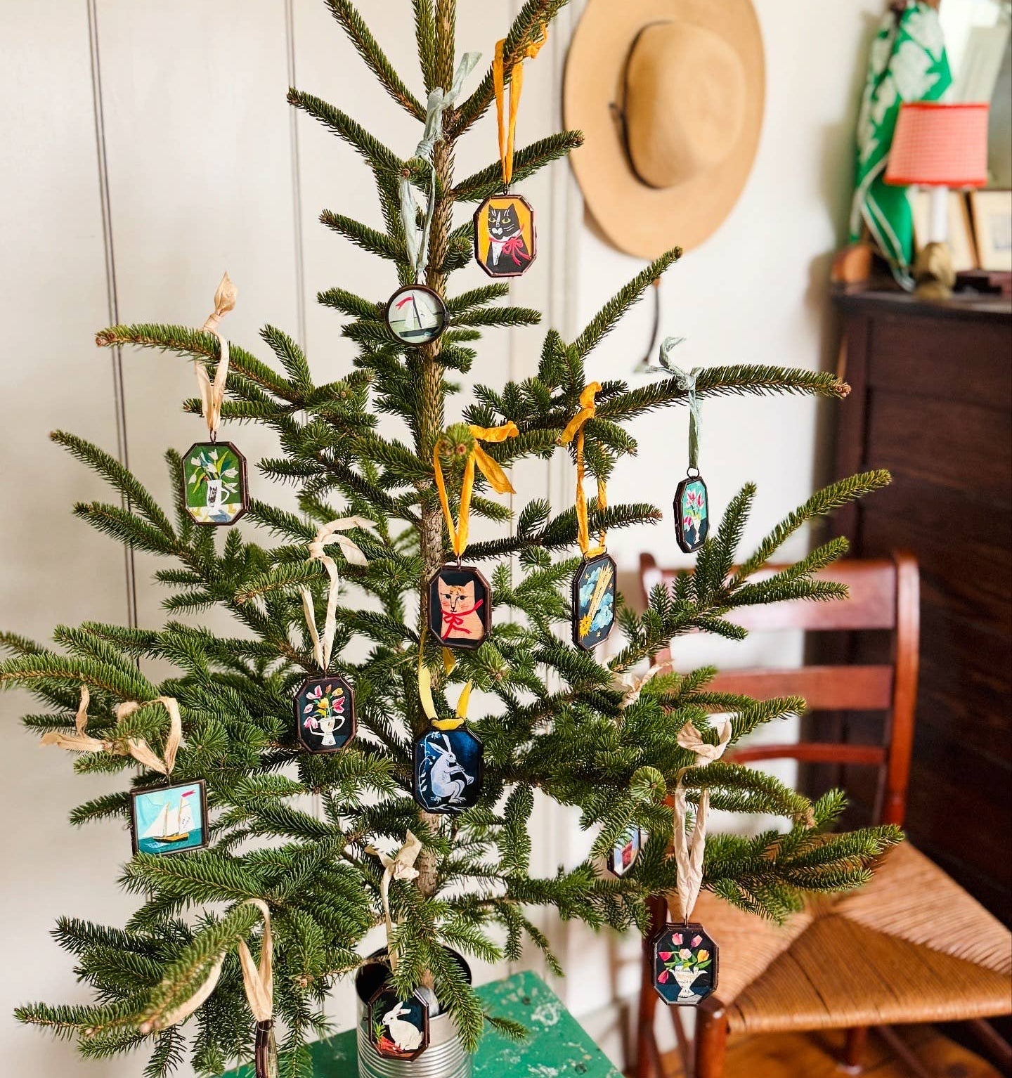 Sail No. 8 ~ Art Locket Ornament Nautical Boat Handmade 