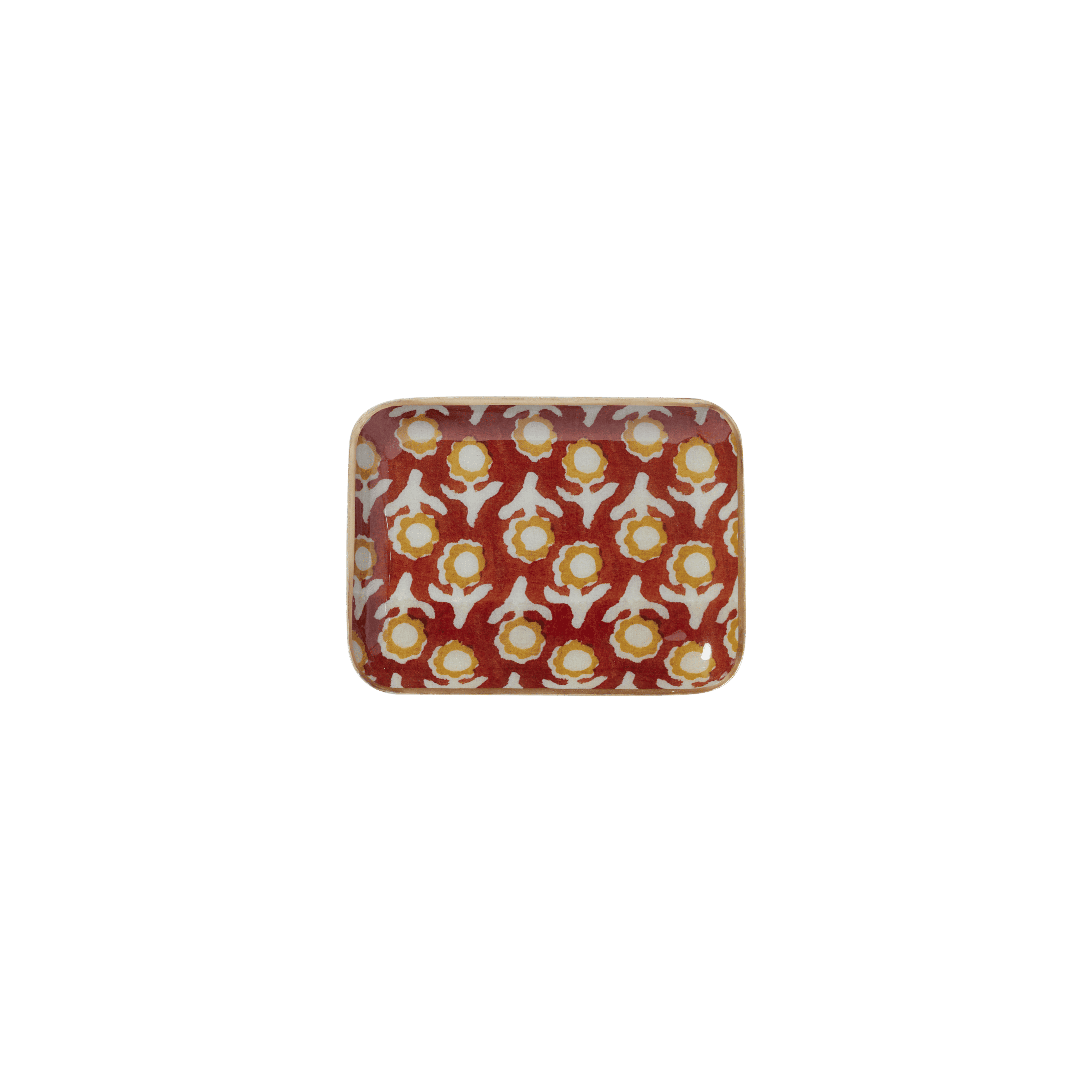 Bohemian Chic Tray with Enamelled Metal Flowers Isha Squirrel