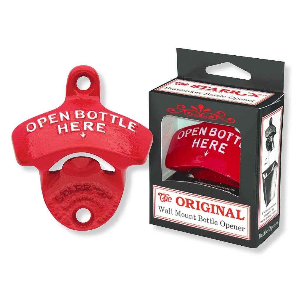 Wall Mount Bottle Opener - Red Finish