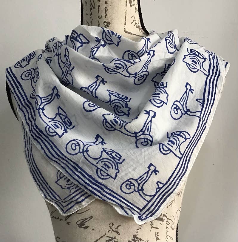 Scarf 22" Sq. Scooter Blue