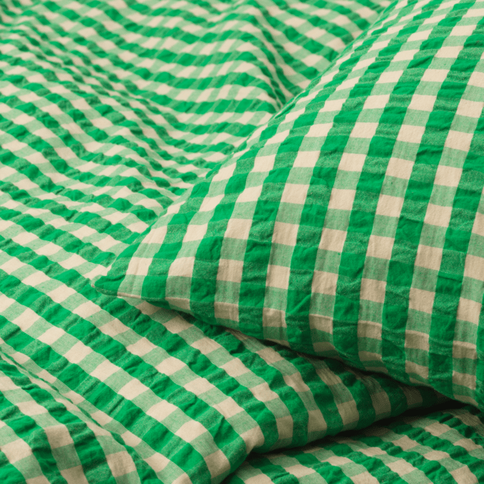 JUNA Bæk&Bølge Duvet Cover Set, Full, Green/Sand