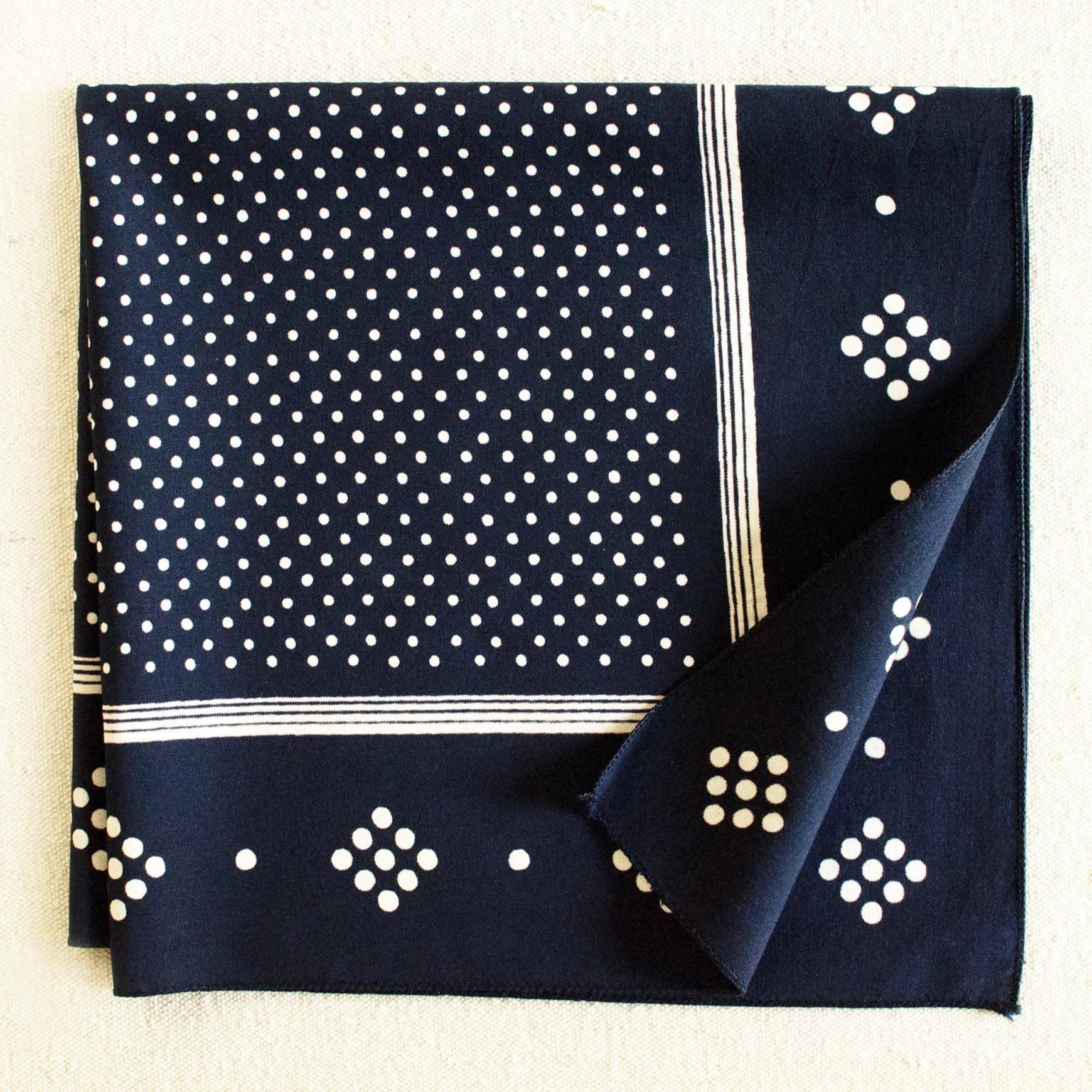 Navy Polka Dot Bandana