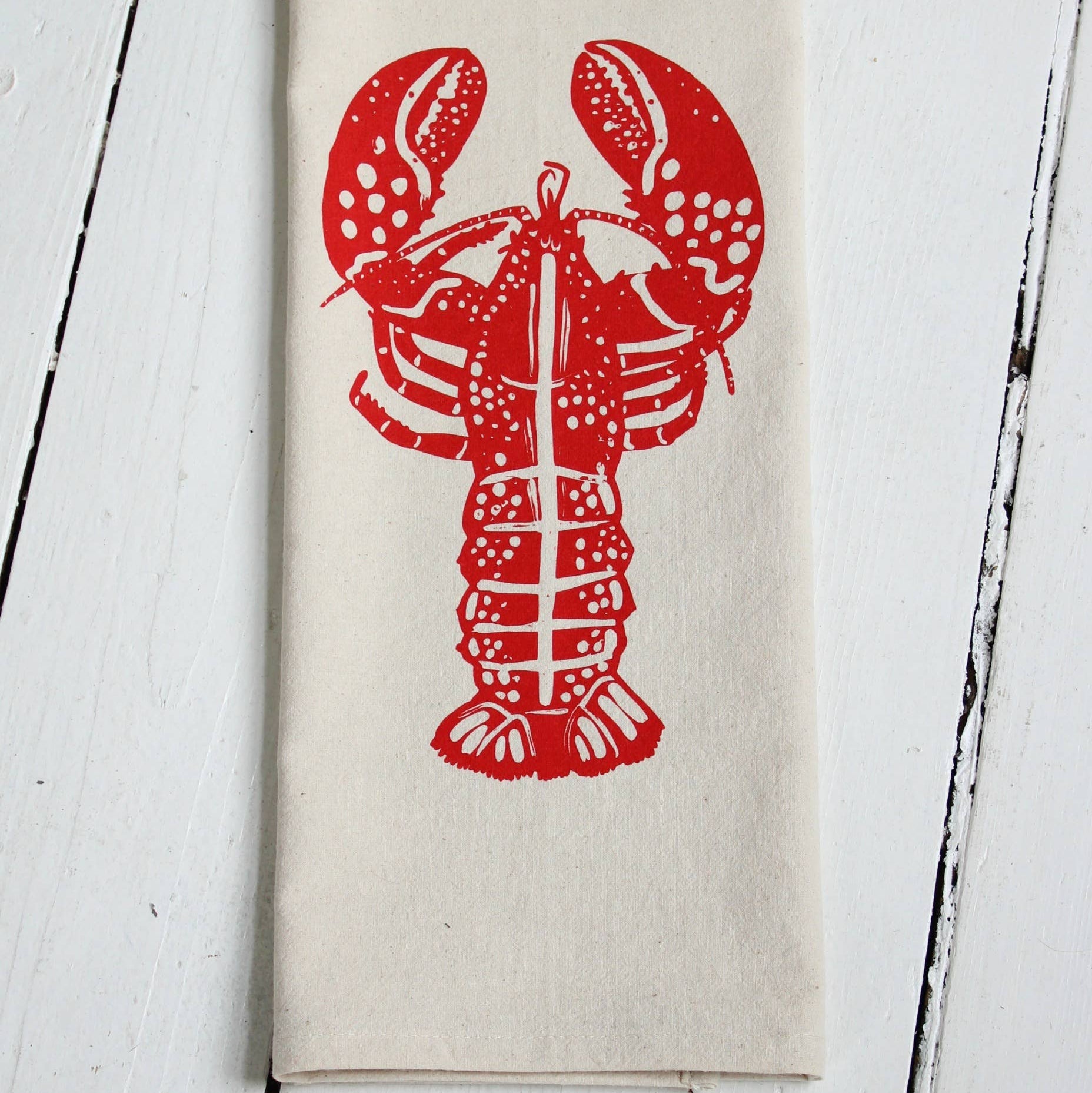 Lobster Tea Towel - Organic Cotton - Red - Eco-Friendly