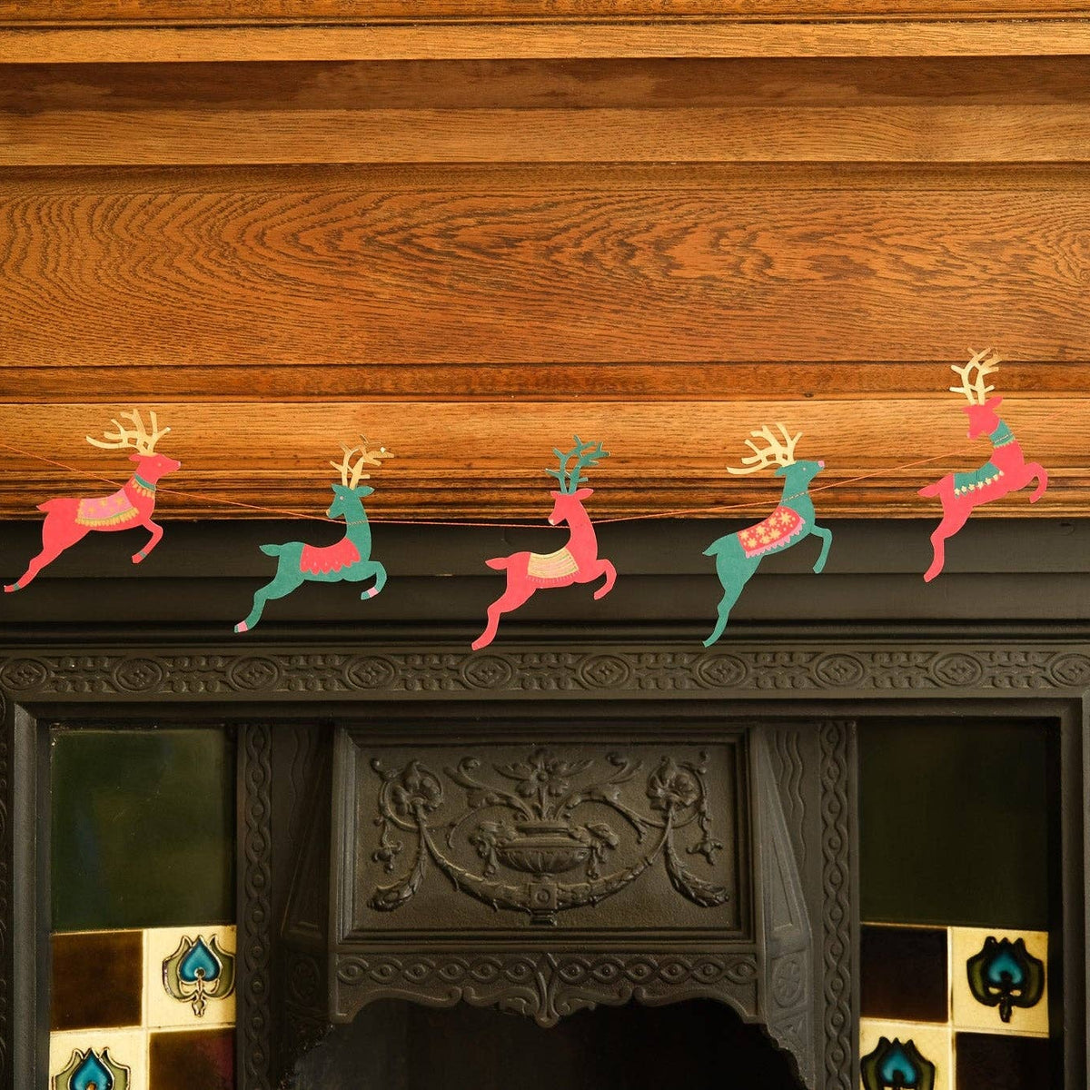 Bright Reindeer Sewn Garland