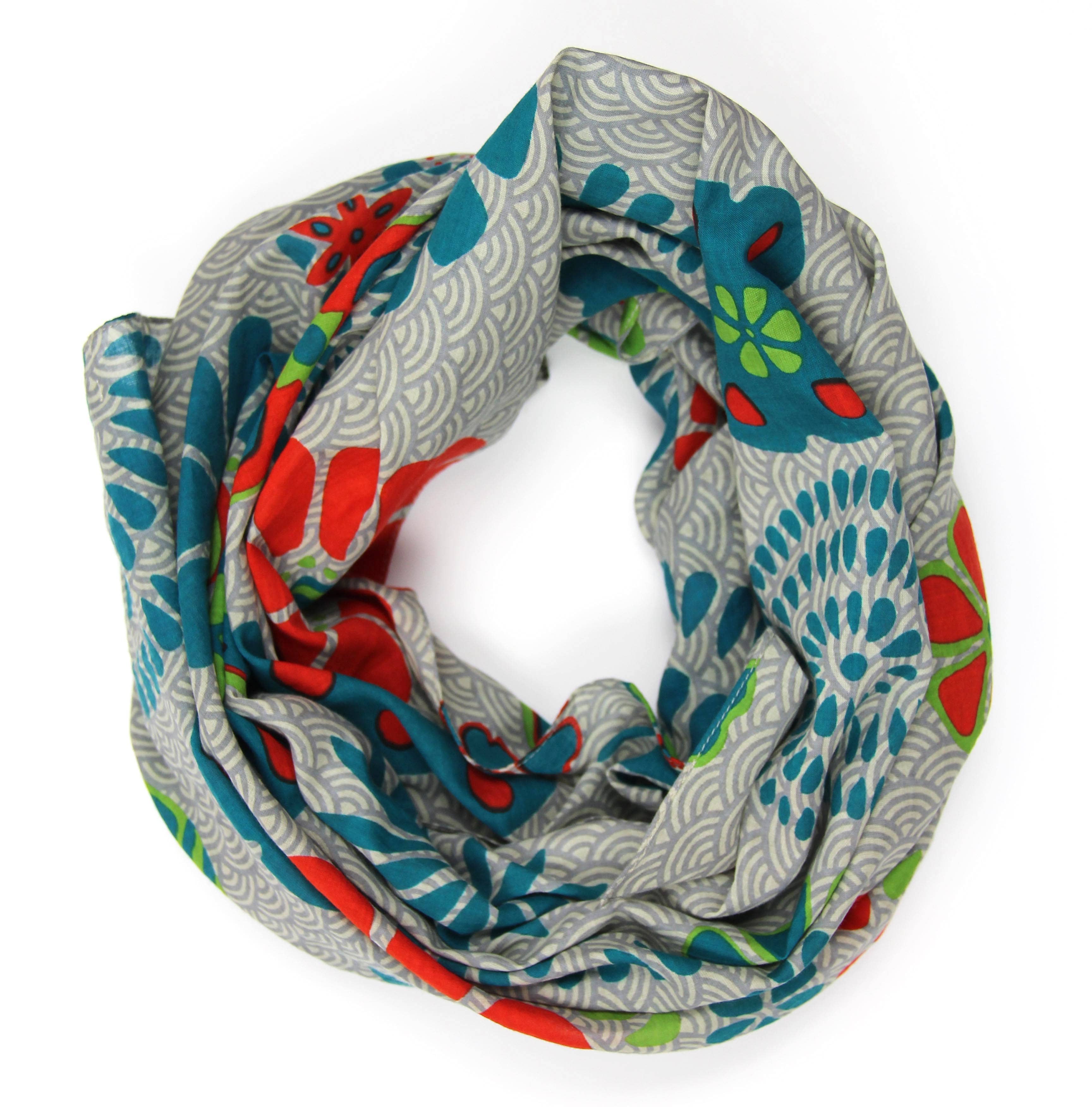 Gray Seigaiha Scarf