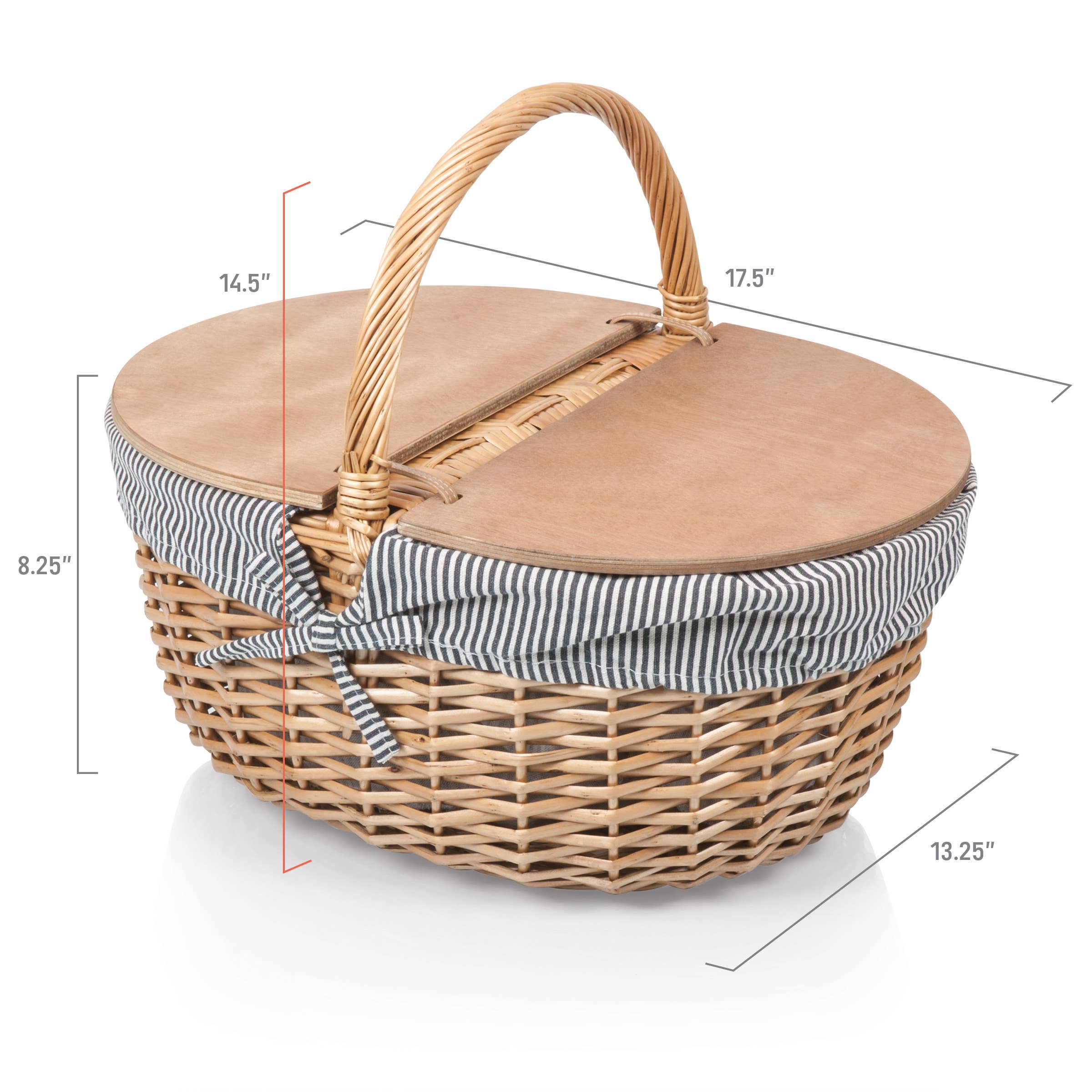 Country Vintage Picnic Wicker Basket