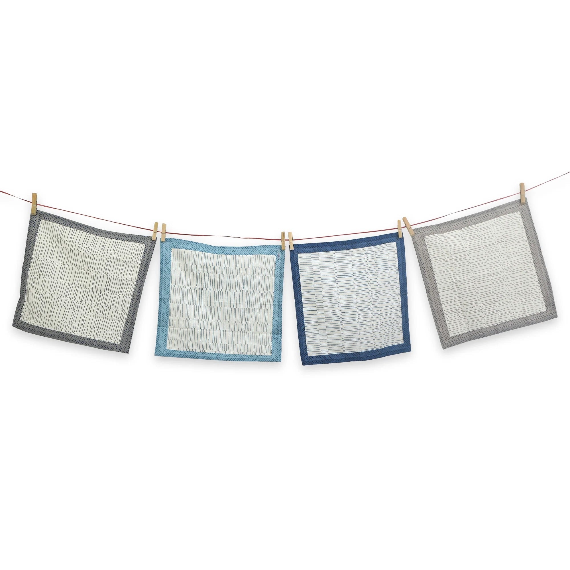 Hand Block Printed Cotton Napkins, Set of 4 | 16″×16″ | Reverie