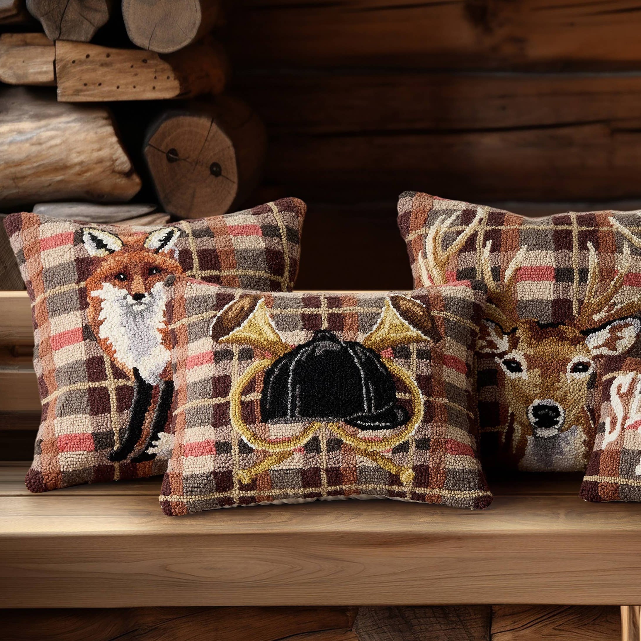 Fox Tartan Hook Pillow