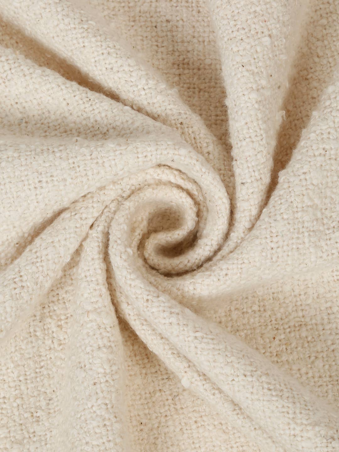 Natural & Green Cotton Boucle Handmade Table Cover
