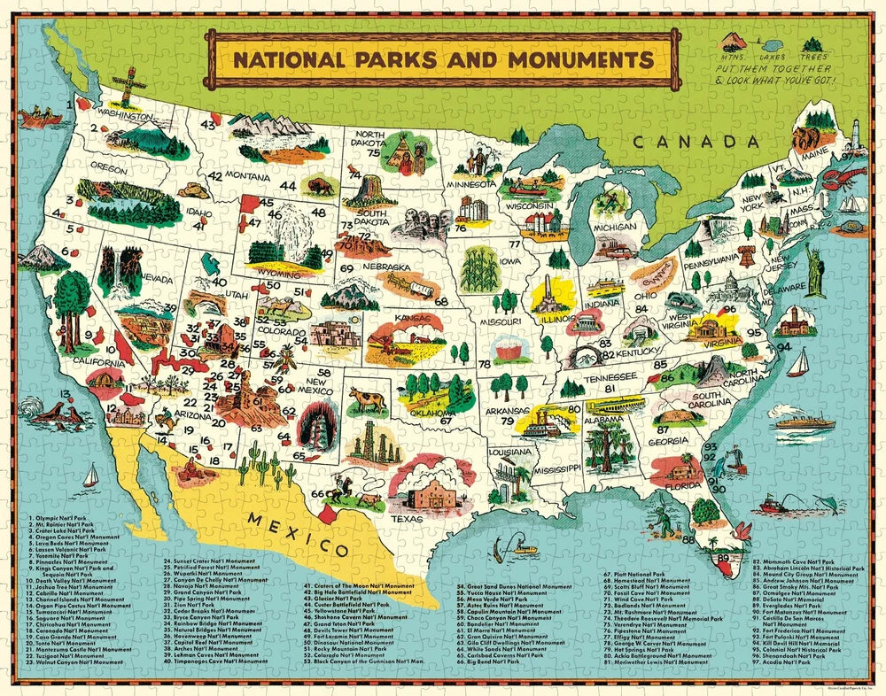 National Parks Map Puzzle
