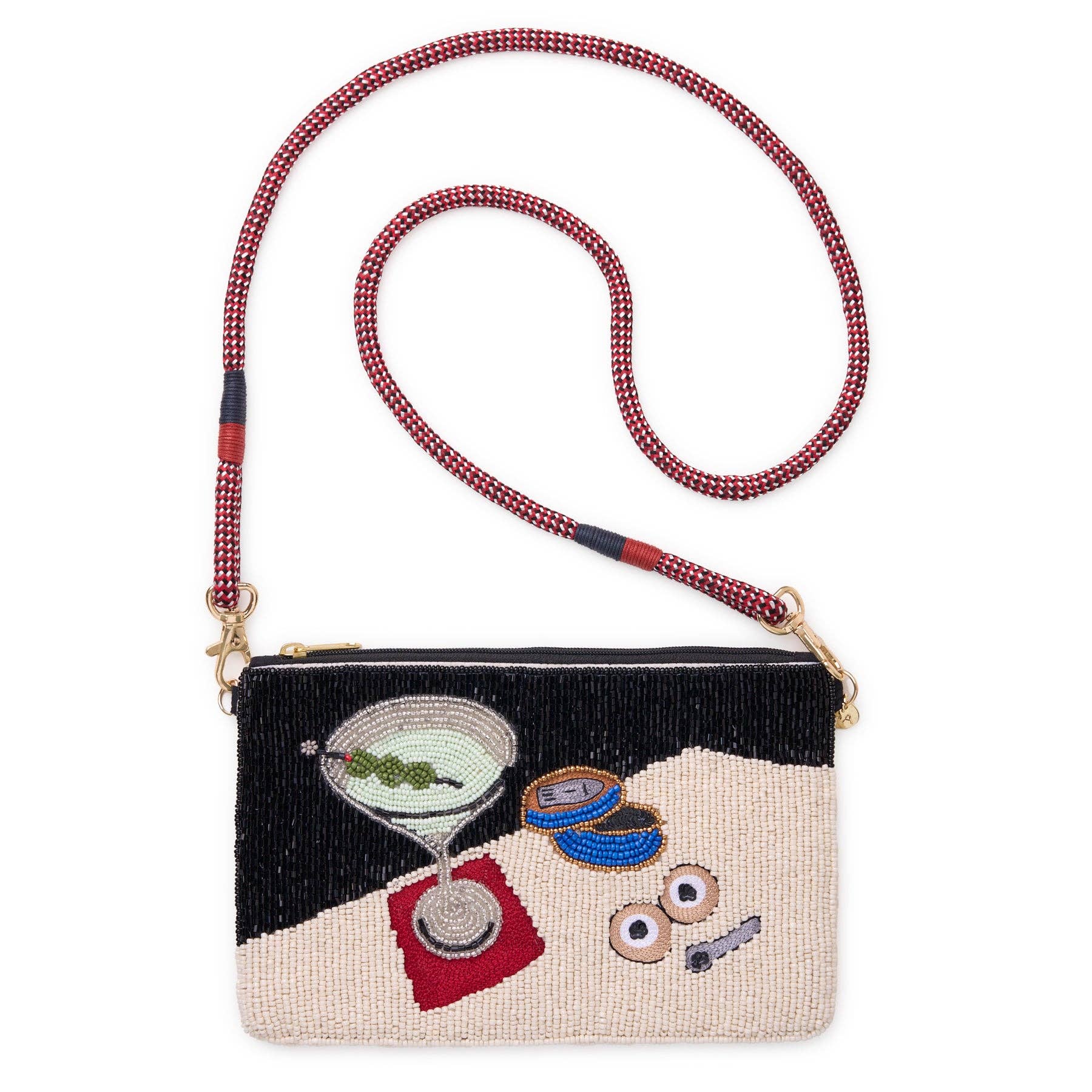 Leila Seed Bead Clutch With Strap