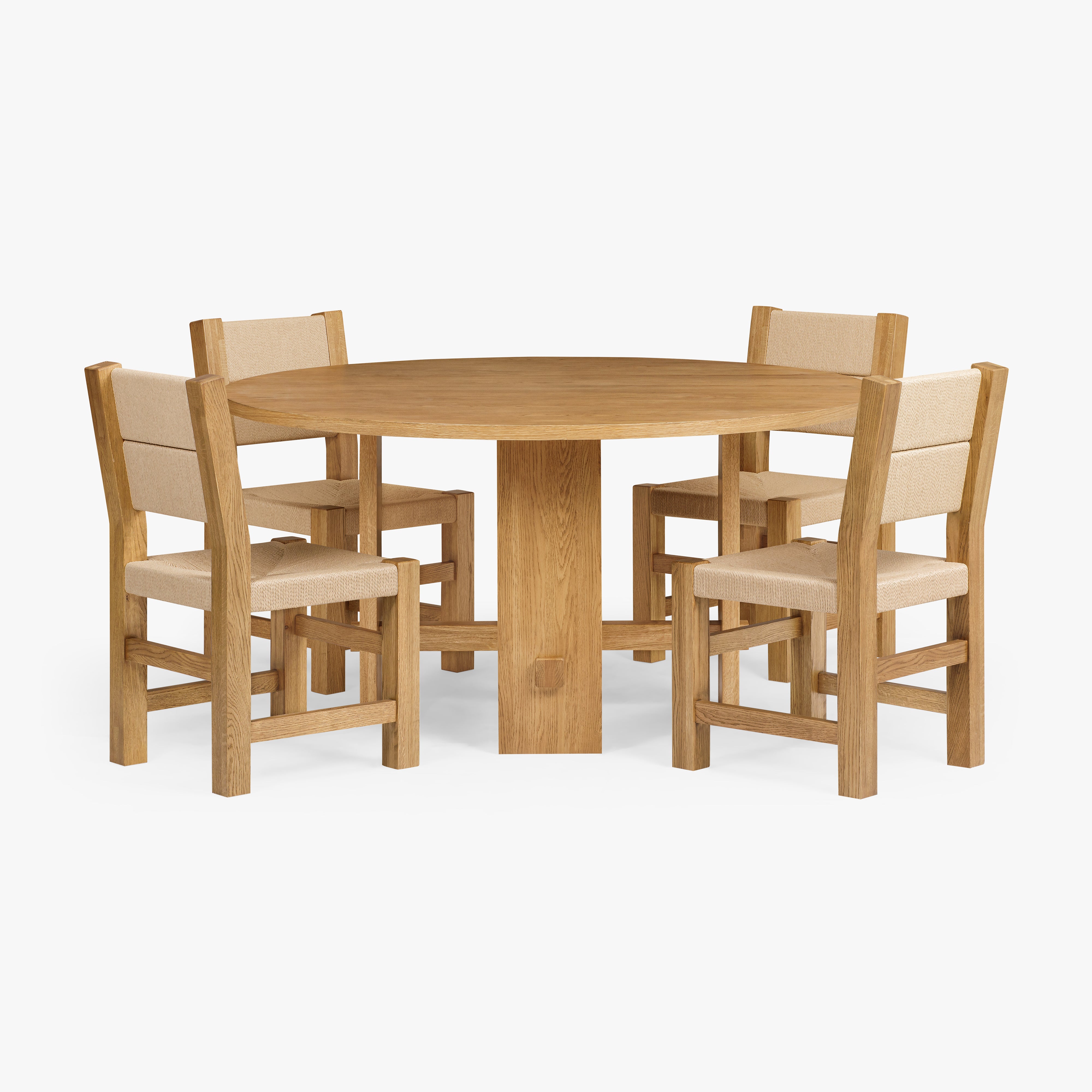 Saguaro Round Oak Dining Table