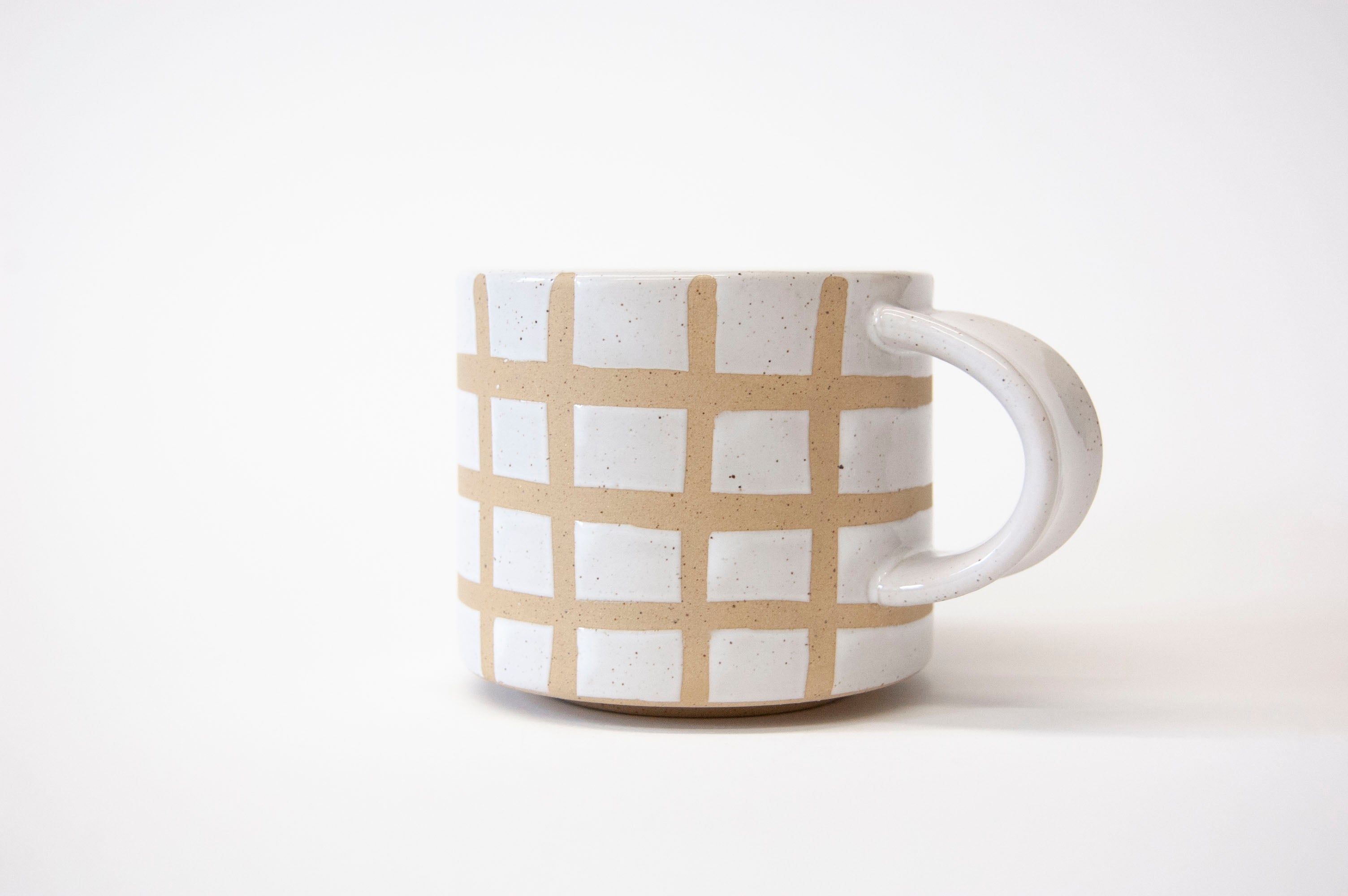 Speckle Grid Mug with Lid - Set of 2