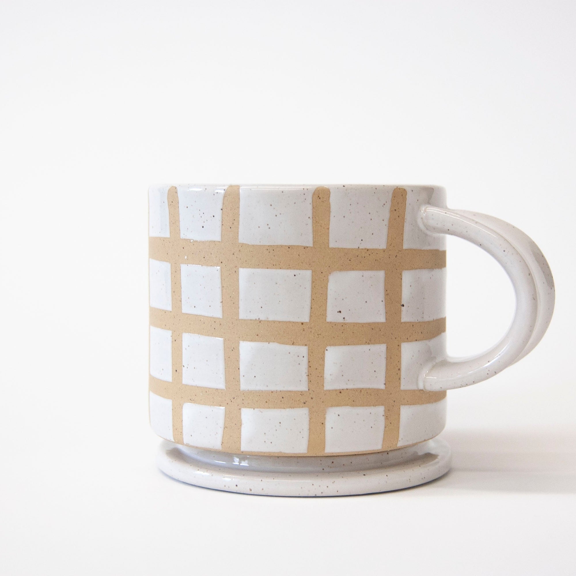 Speckle Grid Mug with Lid - Set of 2
