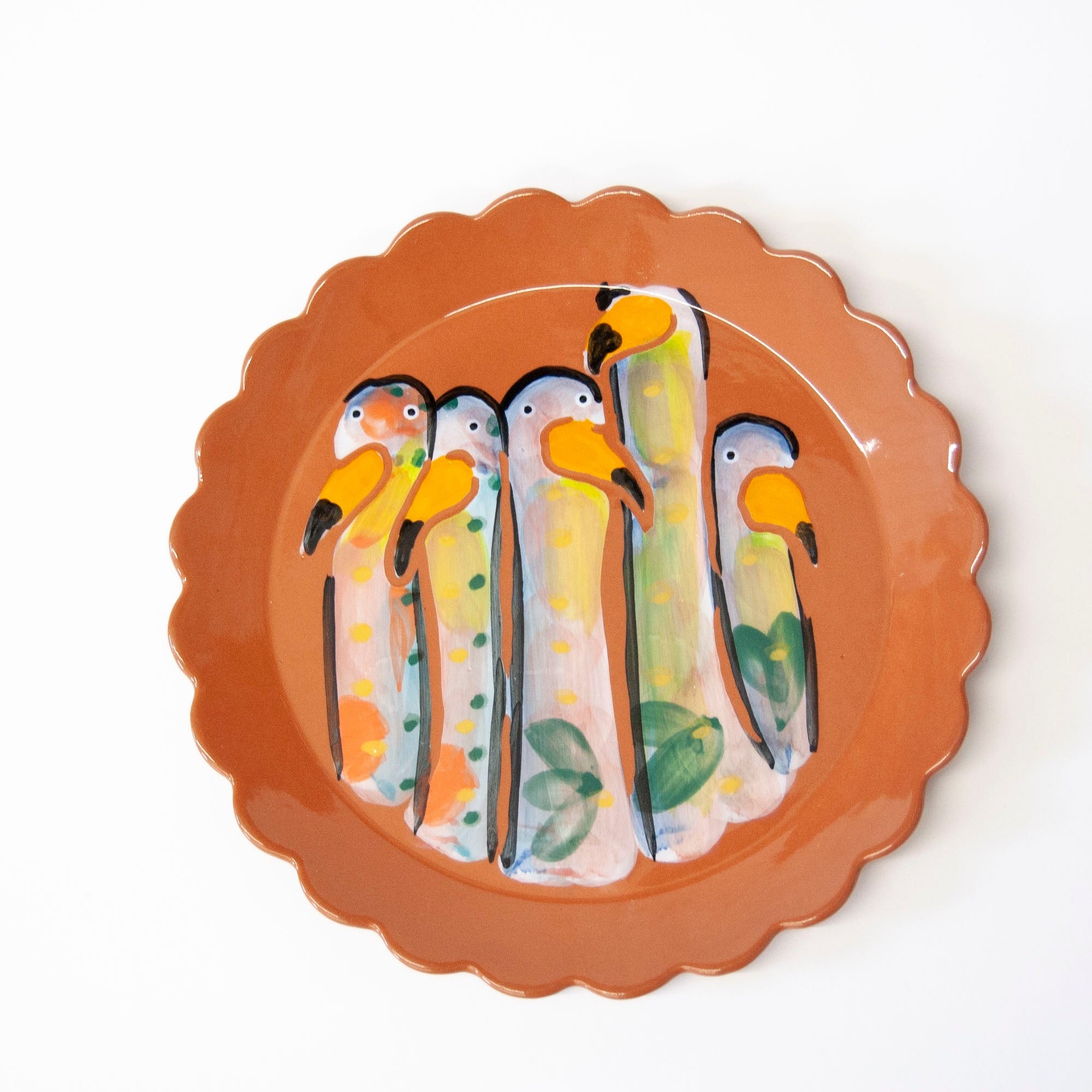 Scallop Flamingo Dessert Plate - Set of 4