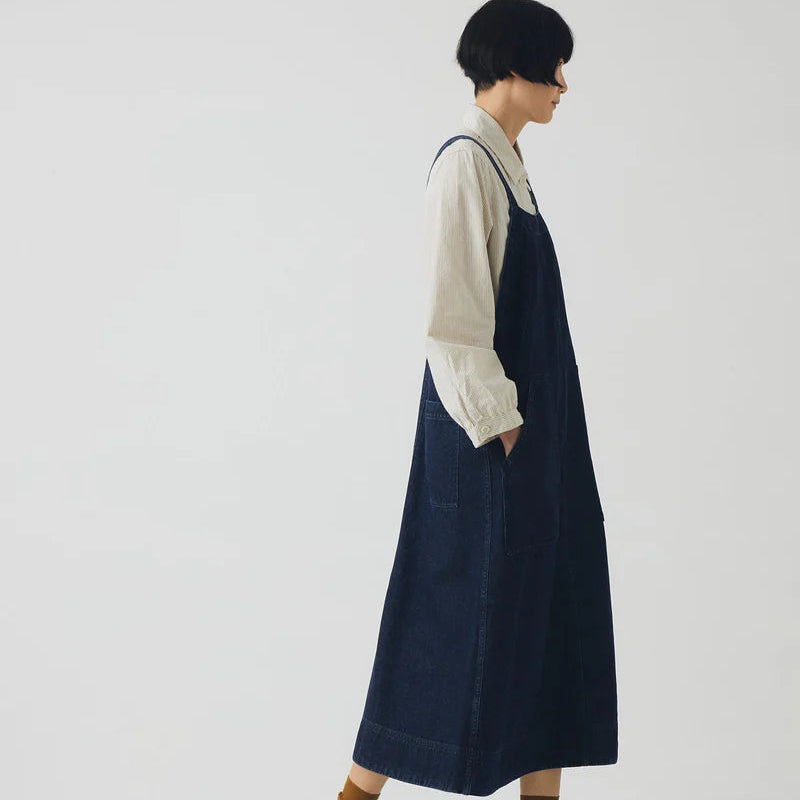 Toast Patch Pocket Denim Dungaree Dress