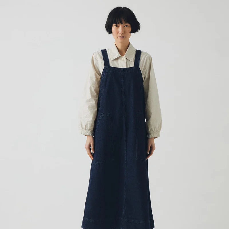 Toast Patch Pocket Denim Dungaree Dress