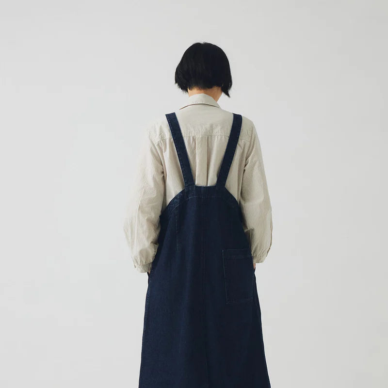 Toast Patch Pocket Denim Dungaree Dress