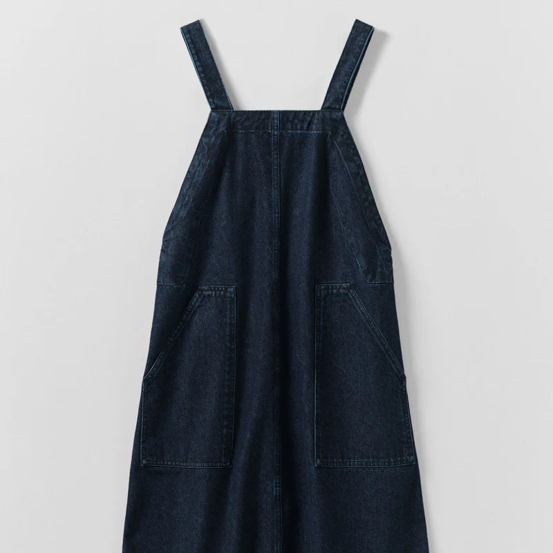 Toast Patch Pocket Denim Dungaree Dress