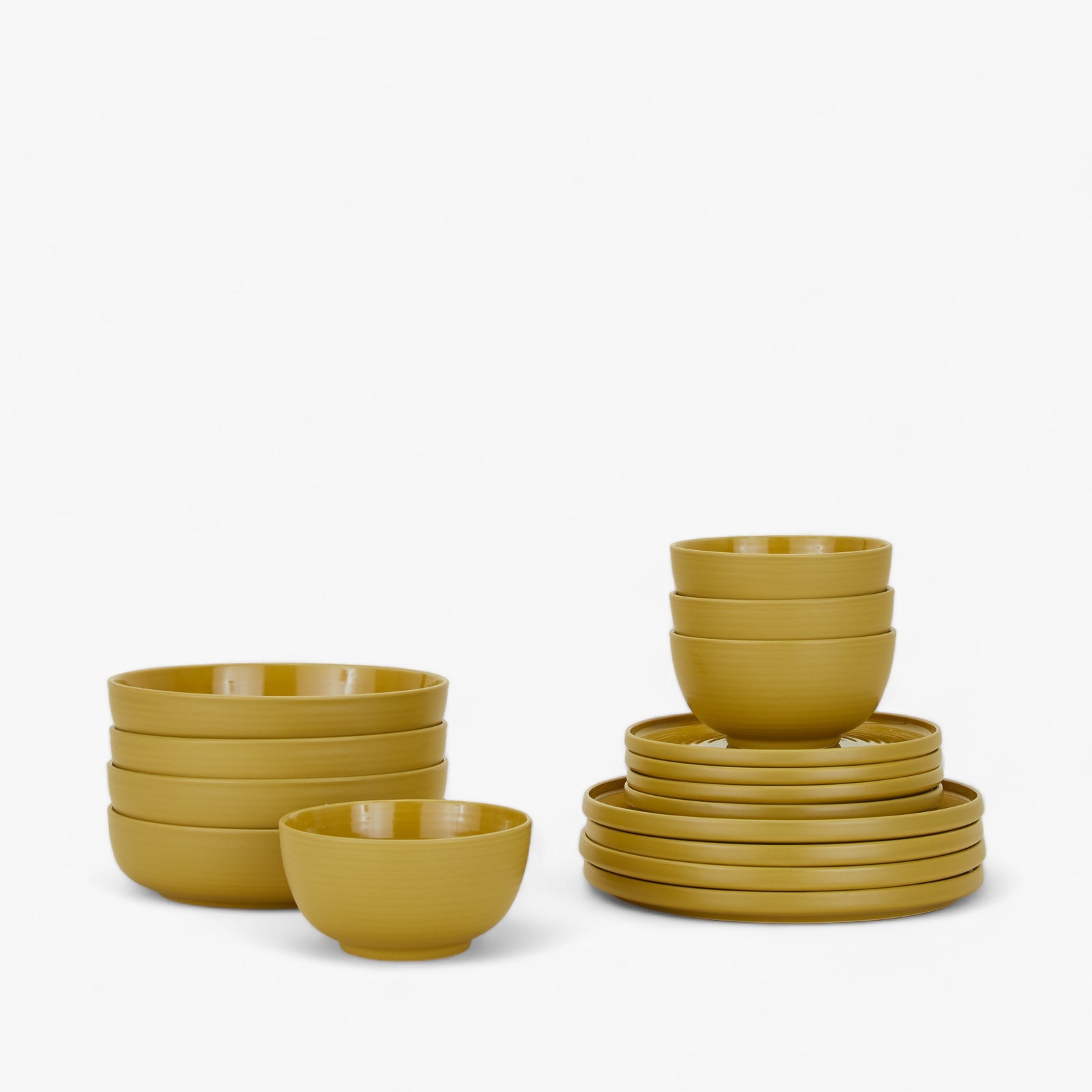 ESSENTIAL DINNERWARE - 16 PC SET, MUSTARD