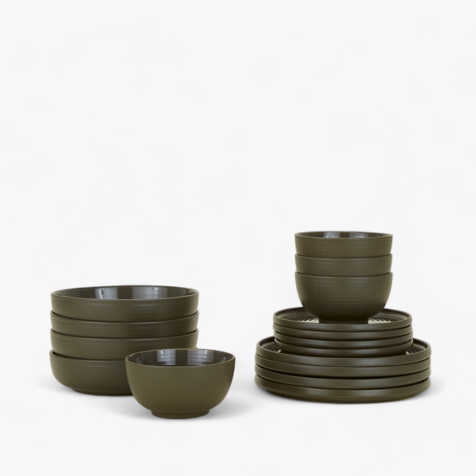 ESSENTIAL DINNERWARE - 16 PC SET, OLIVE