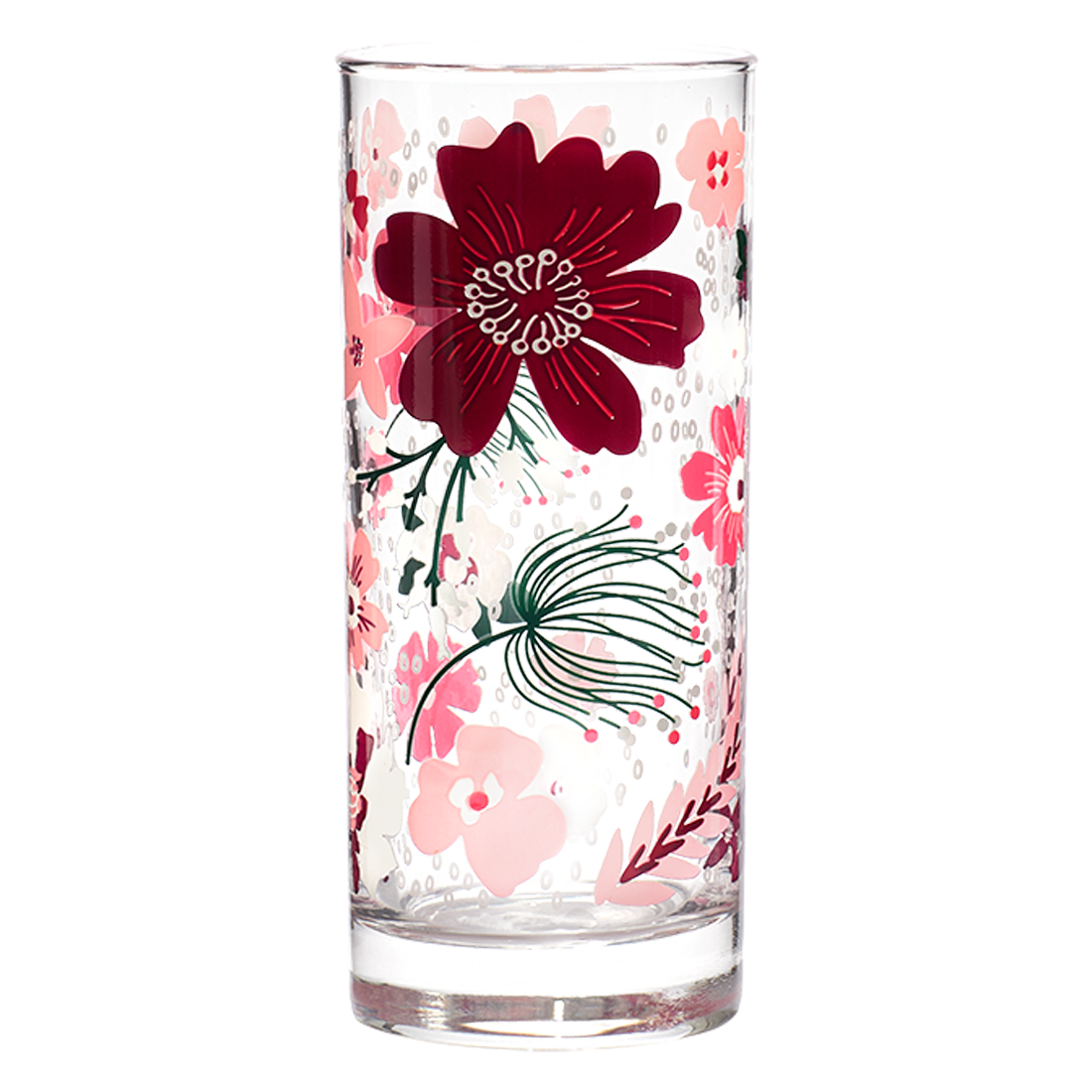 Pink Garden Highball Glass