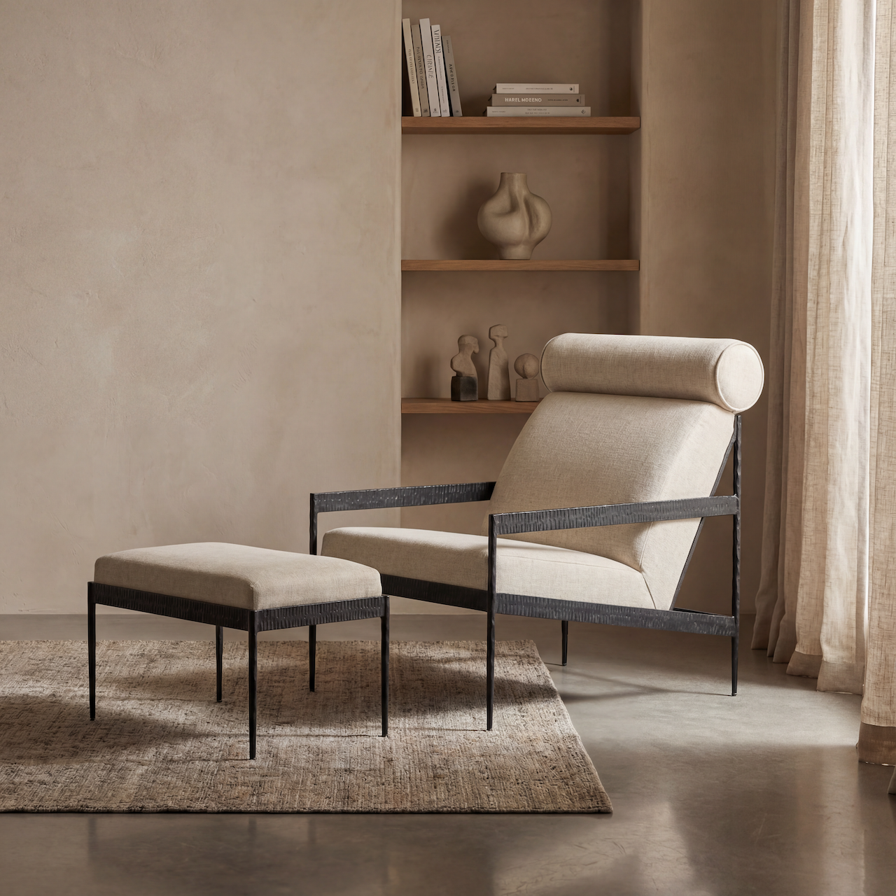 Ferra Hammered Ottoman
