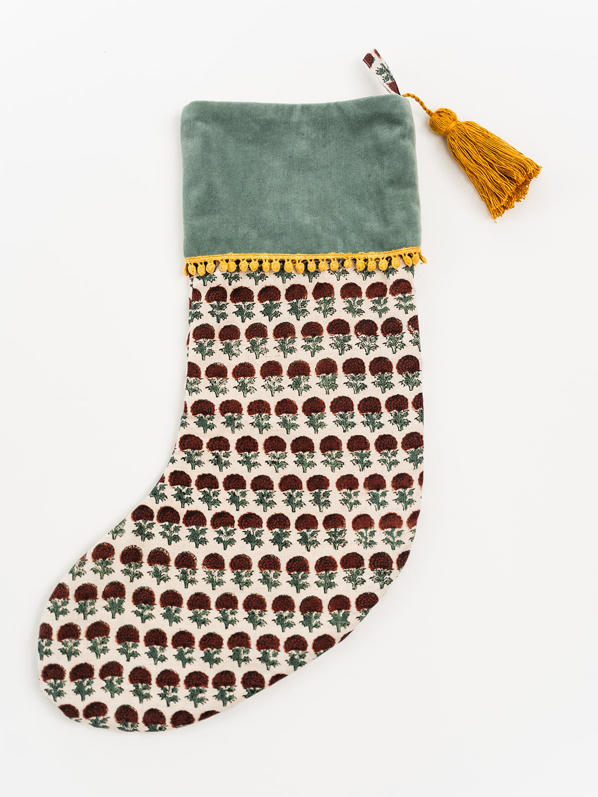 Floral Block Print Stocking