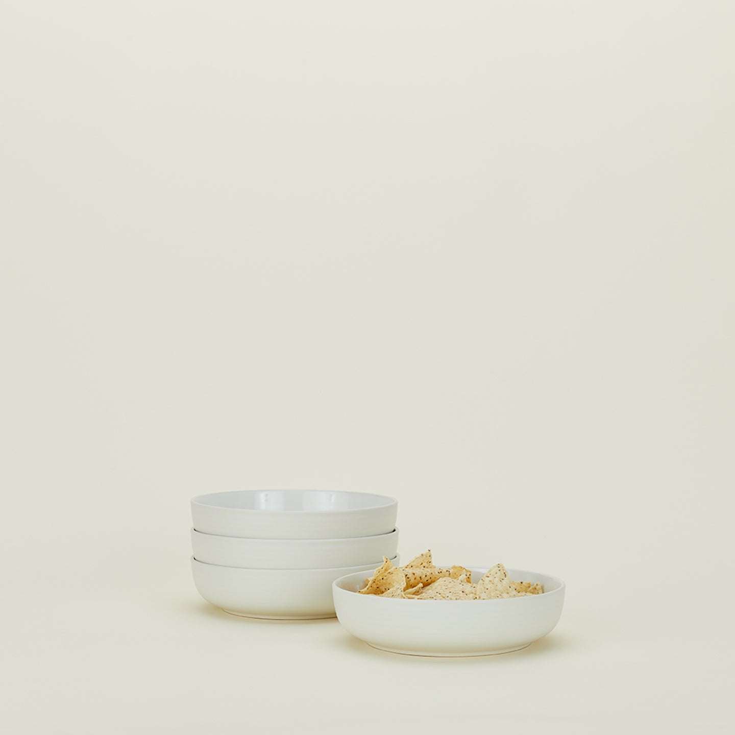 ESSENTIAL LOW BOWL - SET OF 4, BONE