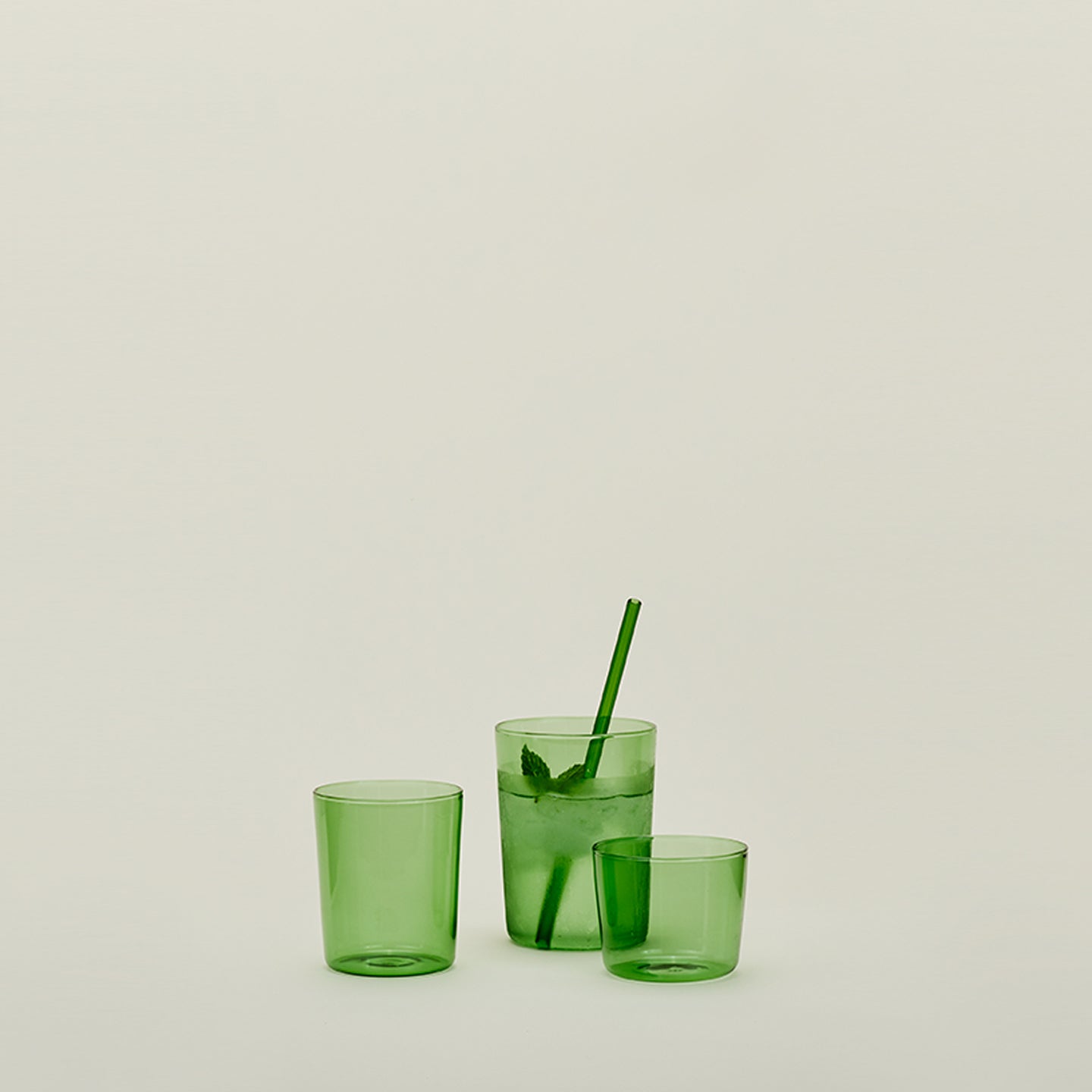 ESSENTIAL GLASSWARE - SET OF 4, GREEN